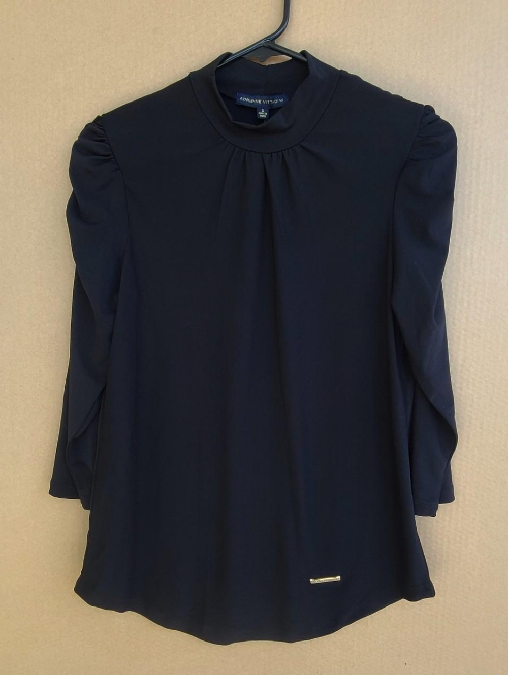 Adrienne Vittadini Black Long-Sleeve Mock Neck Top